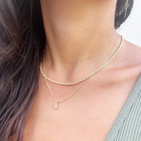 שרשרת קריסטל זהב מלא 14 קראט - זהב קריסטל