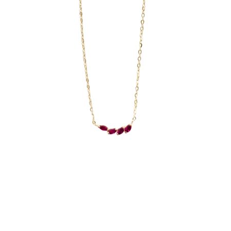 שרשרת עלים זהב 14K- נשארו אחרונות - ורוד