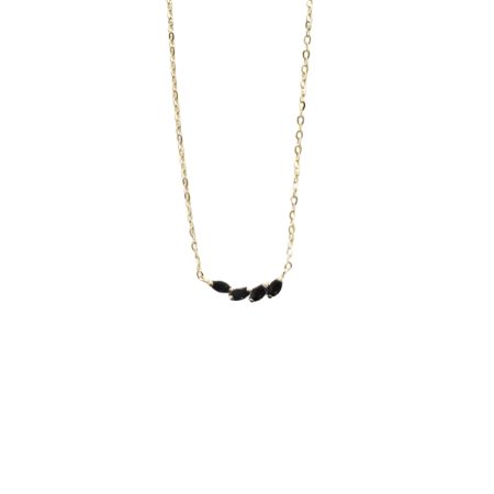 שרשרת עלים זהב 14K- נשארו אחרונות - -שחור-