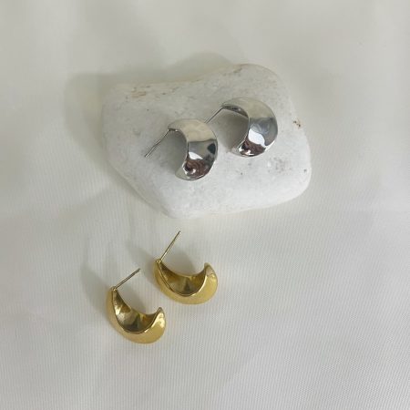 עגילי חישוק בולד פס