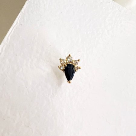 עגיל בודד/זוג עגילי דיאנה צמודים זהב מלא 14 קראט - עגיל בודד