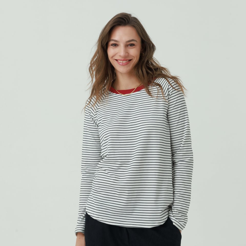 חולצה רגלן פסים צווארון