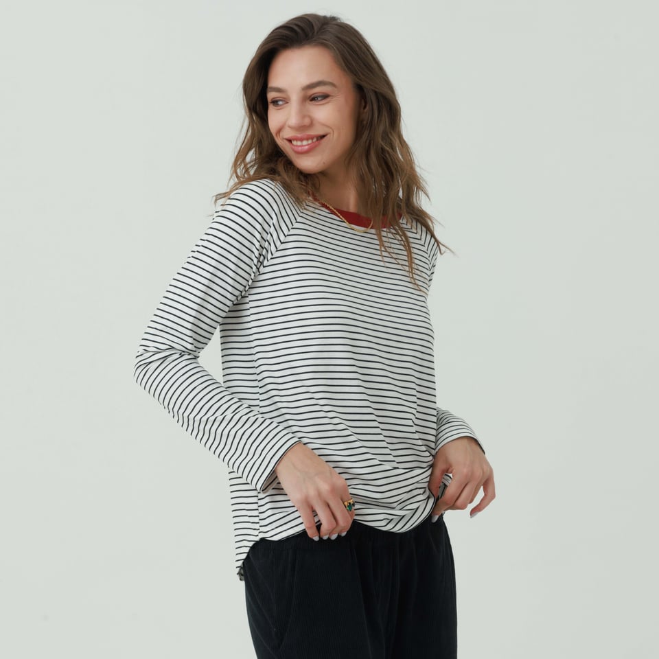 חולצה רגלן פסים צווארון – תמונה 10