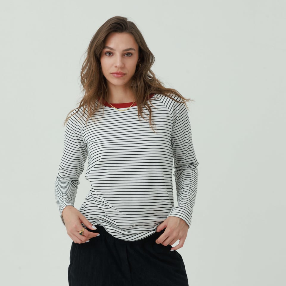 חולצה רגלן פסים צווארון – תמונה 3